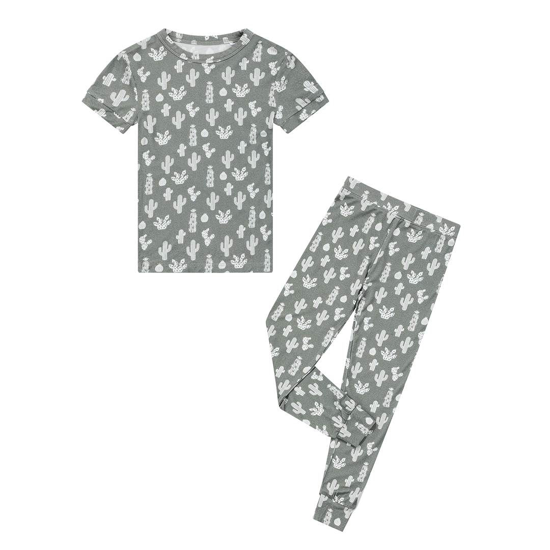 Stay Sharp Two-Piece Bamboo Short Sleeve Kids Pajama Set
