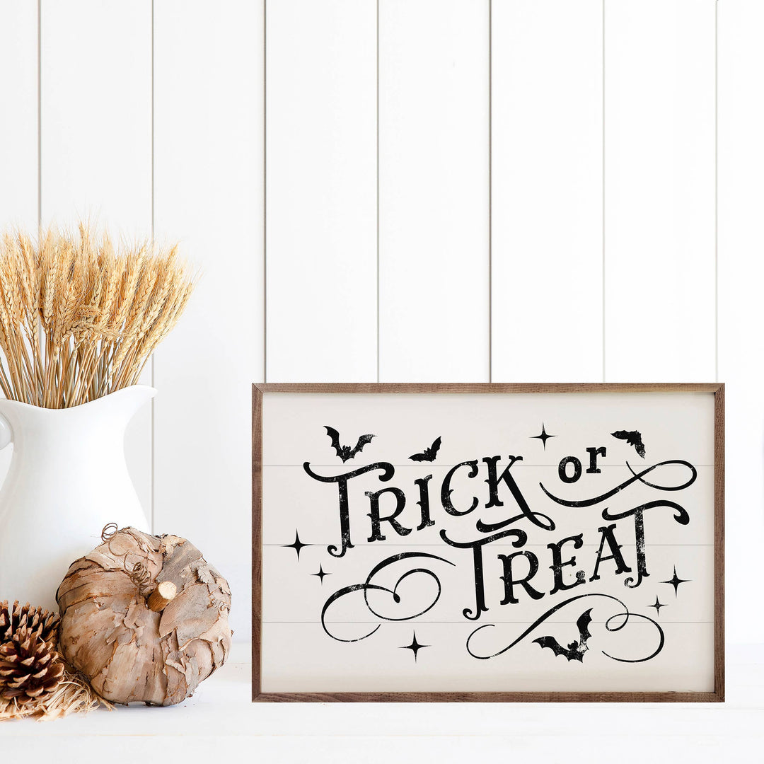 Trick Or Treat Bats And Curls White