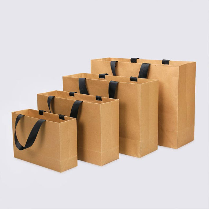Premium Threaded Rope Kraft Brown Paper Gift Bag w/ tissue