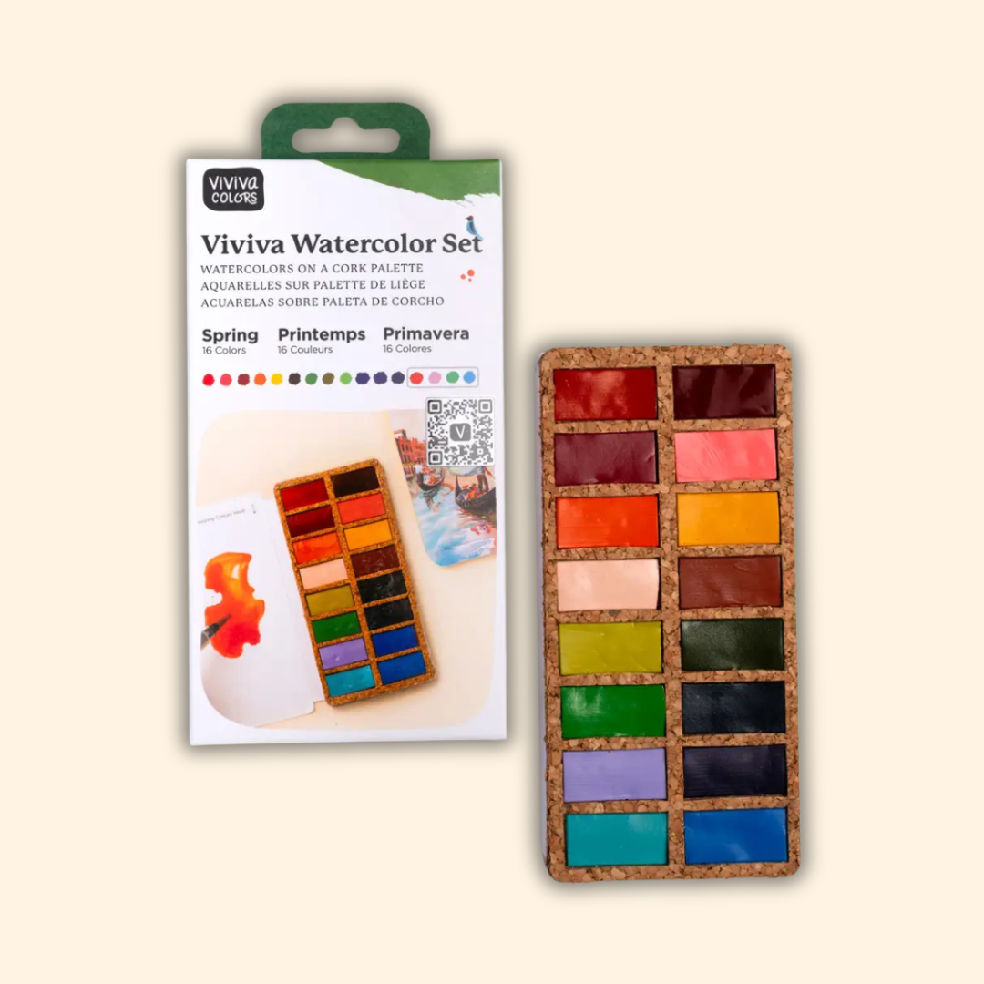 Spring Pans Set - 16 Watercolors | Ecofriendly | Lightfast