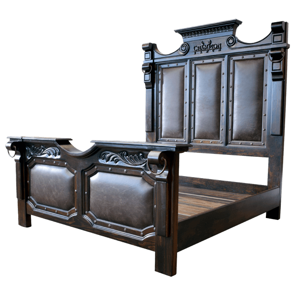 Handcrafted Colonial Bed with Intricate Details