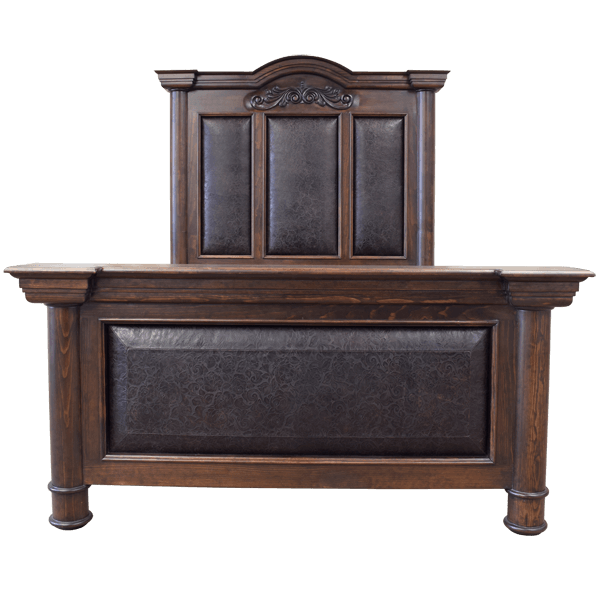 Ornate Solid Wood Bed with Classic Design