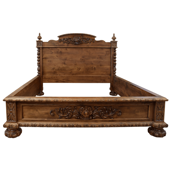 Bed with Exquisite Ornamental Carvings