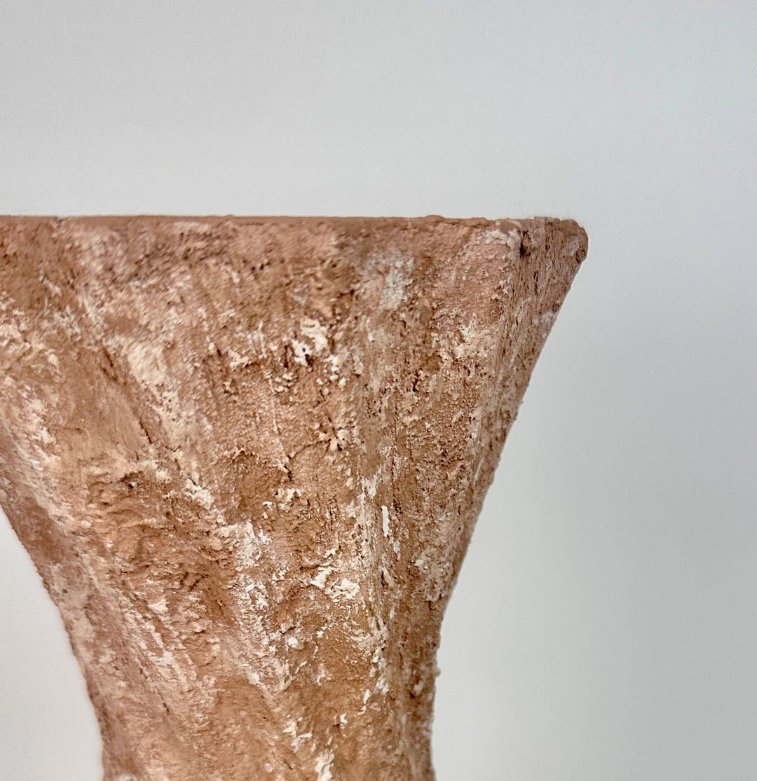Twisted Ceramic Vase 12" tall Terracotta Brown