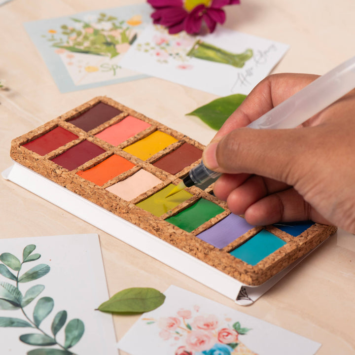 Spring Pans Set - 16 Watercolors | Ecofriendly | Lightfast