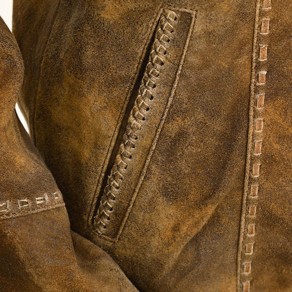 LC-ADJKT037 Genuine Vintage Leather Women Shirt Jacket Dress