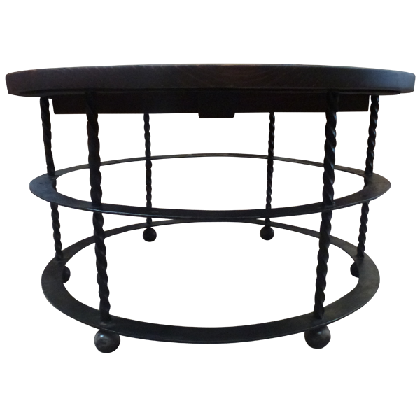 Handcrafted Western Style Circular Coffee Table