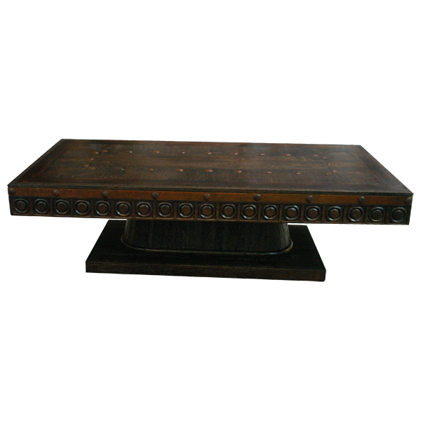 Dark Finish Handcrafted Western Style Coffee Table