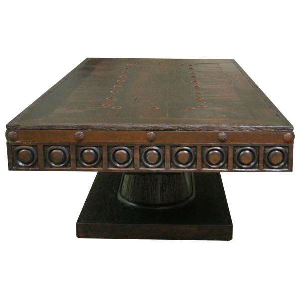 Dark Finish Handcrafted Western Style Coffee Table
