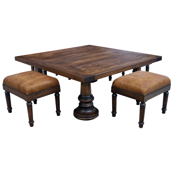Handcrafted Solid Wood Table Set with Chairs
