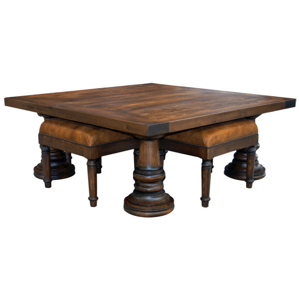Handcrafted Solid Wood Table Set with Chairs