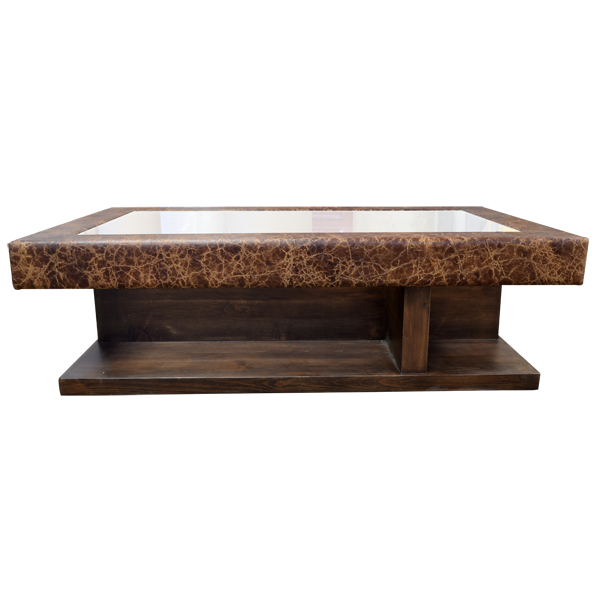 Luxurious Glass and Wood Handcrafted Coffee Table