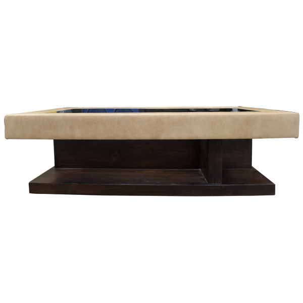 Handcrafted Western Style Coffee Table with Full Grain Leather