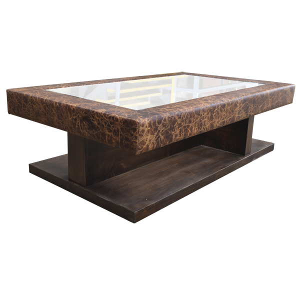 Luxurious Glass and Wood Handcrafted Coffee Table