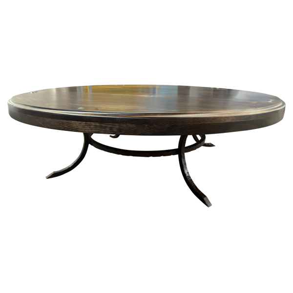 Handcrafted Western Coffee Table with Glass Top