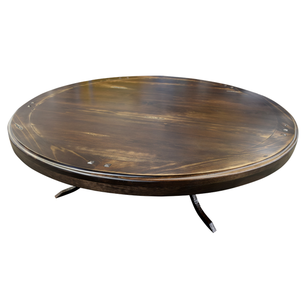 Handcrafted Western Coffee Table with Glass Top