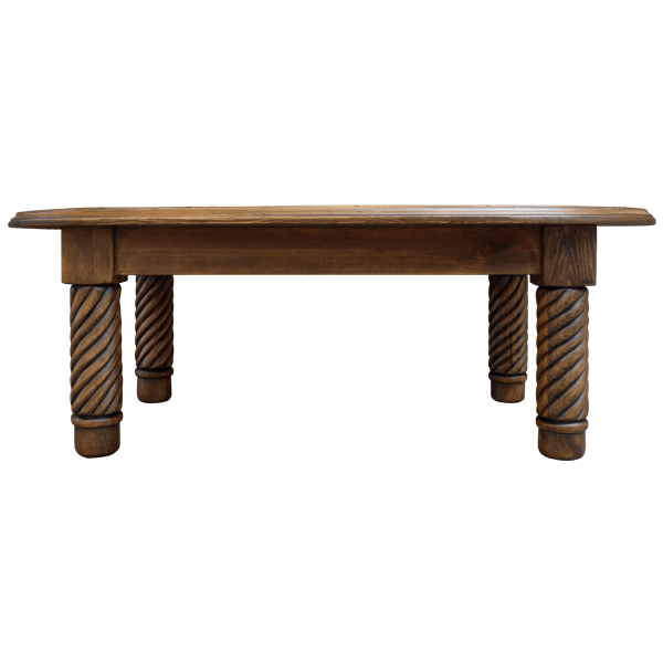 Handcrafted Oval Coffee Table with Classic Western Design