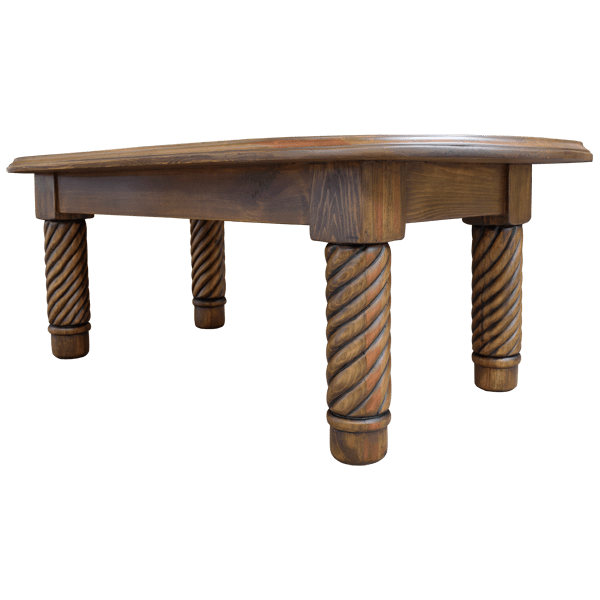 Handcrafted Oval Coffee Table with Classic Western Design