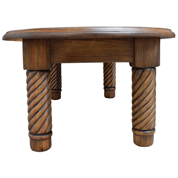 Handcrafted Oval Coffee Table with Classic Western Design