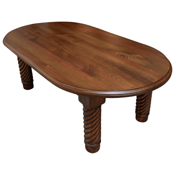 Handcrafted Oval Coffee Table with Classic Western Design