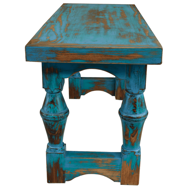 Handcrafted Western Coffee Table in Antique Turquoise