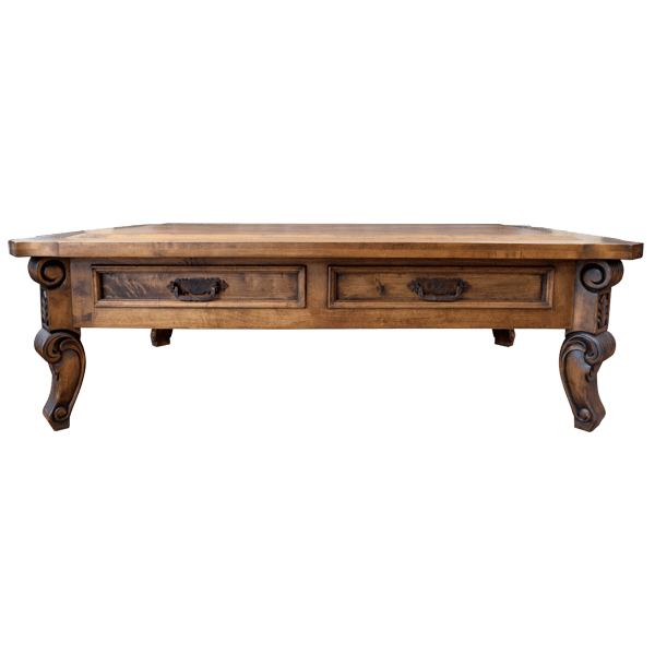 xquisite Handcrafted Coffee Table with Geometric Design and Forged Iron Accents