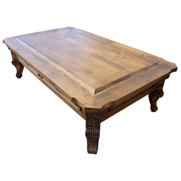 xquisite Handcrafted Coffee Table with Geometric Design and Forged Iron Accents