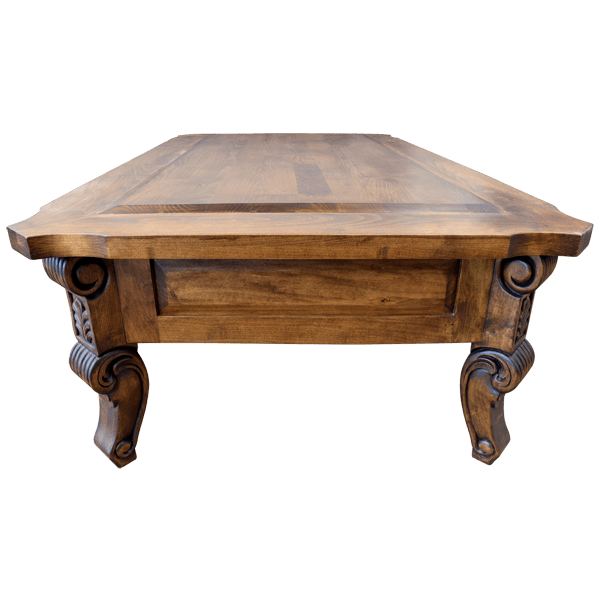 xquisite Handcrafted Coffee Table with Geometric Design and Forged Iron Accents