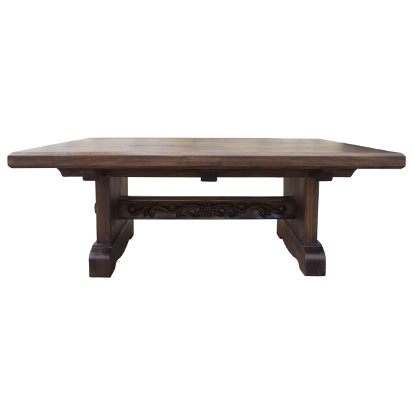 Ornate Wooden Coffee Table with Carved Details