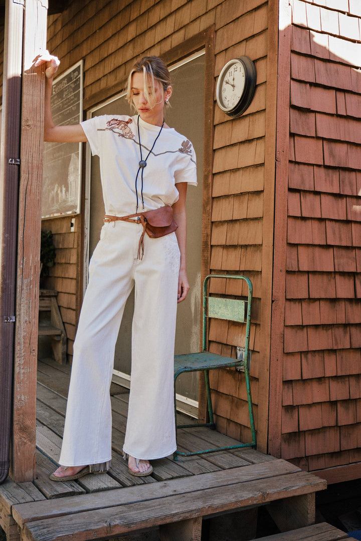 23376T -  Embroidered Shoulder Western Yoke T-Shirt