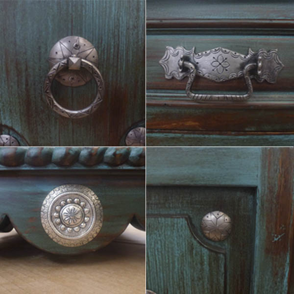 Painted Bison Occassional Table