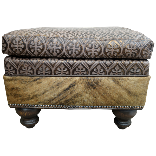 Silver Spurs Ottoman