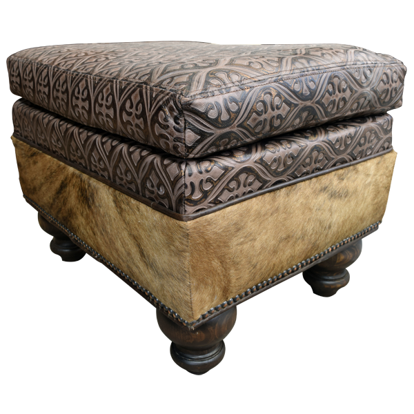 Silver Spurs Ottoman